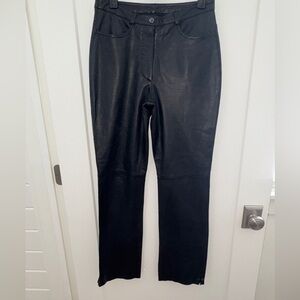 NWOT vintage bebe lined leather pants w/bottom zippers sz 4